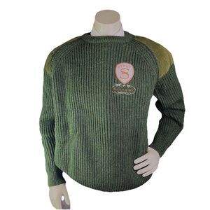 Paul James Mens Chunky British Wool Ribbed Patched Elbow Shoulder XL Jumper